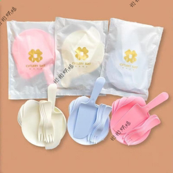 Thickened Cake Tableware Set Plastic Disposable Teardrop-Shaped Cake Knife, Fork, Plate, Paper Birthday Plate Dinner Plate Set Thickened Cake Tableware Set Plastic Disposable Teardrop-Shaped Cake Knife, Fork, Plate, Paper Birthday Plate Dinner Plate Set