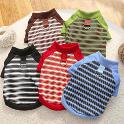 Striped pet clothing cat and dog bottoming shirt Striped pet clothing cat and dog bottoming shirt