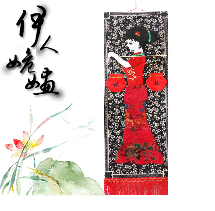 民族布画 蜡染贴画 幼儿园装饰 挂画复古中国风墙贴画布艺画批发