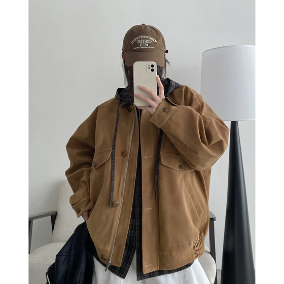sun pomelo meridian spring and autumn new style old suede heavy industry contrasting color stand-up collar retro leather jacket for women
sun pomelo meridian spring and autumn new style old suede heavy industry contrasting color stand-up collar retro leather jacket for women