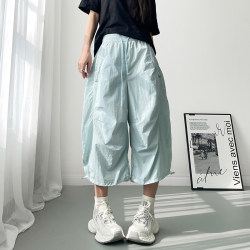 Sweet plus size loose fat MM solid color summer cropped pants Sweet plus size loose fat MM solid color summer cropped pants