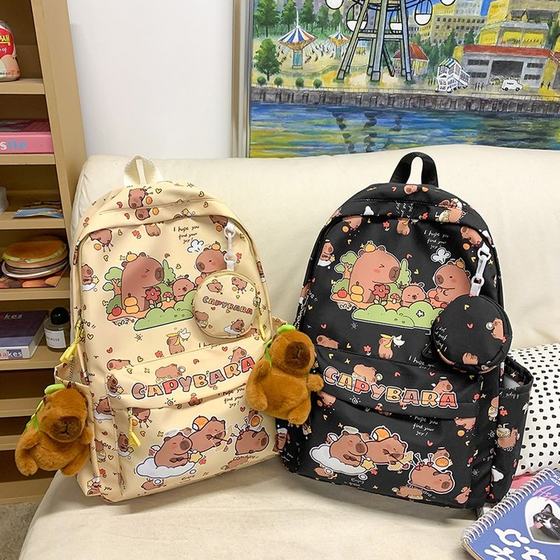 Large capacity cartoon backpack 2025 new style Kapibala cute high school junior high school student schoolbag travel 
Large capacity cartoon backpack 2025 new style Kapibala cute high school junior high school student schoolbag travel