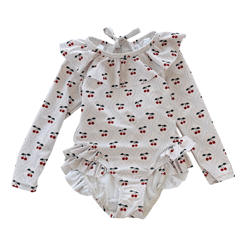 Girls summer one-piece long-sleeved swimsuit girl quick-drying sun protection cherry lace fashionable swimsuit baby swimsuit
Girls summer one-piece long-sleeved swimsuit girl quick-drying sun protection cherry lace fashionable swimsuit baby swimsuit