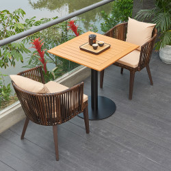 Outdoor Tables and Chairs, Courtyard Garden Terrace Balcony Leisure Rattan Chair Combination, Outdoor Waterproof and Sun-Proof Plastic Wood Tables and Chairs Outdoor Tables and Chairs, Courtyard Garden Terrace Balcony Leisure Rattan Chair Combination, Outdoor Waterproof and Sun-Proof Plastic Wood Tables and Chairs