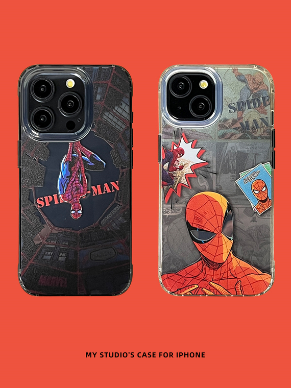 Spider-Man New Mirror Acrylic Straight Edge 15, 14, 13, 12 iPhone Case
