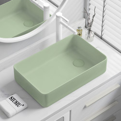 Fruit Green Simple Countertop Basin Left and Right Side Drain Side Drain Washing Machine Balcony Partial Mouth Ceramic Square Wash Basin Fruit Green Simple Countertop Basin Left and Right Side Drain Side Drain Washing Machine Balcony Partial Mouth Ceramic Square Wash Basin