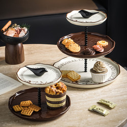 Multi-Layer Luxury Ceramic Fruit Plate for Home Use, Exquisite Storage for Living Room Coffee Table, Vintage Snack and Dessert Plate Multi-Layer Luxury Ceramic Fruit Plate for Home Use, Exquisite Storage for Living Room Coffee Table, Vintage Snack and Dessert Plate