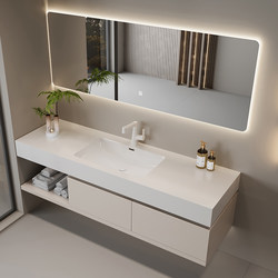 2025 New Cream Style Bathroom Cabinet Combination Slate Ceramic Seamless Integrated Washbasin Bathroom Toilet 2025 New Cream Style Bathroom Cabinet Combination Slate Ceramic Seamless Integrated Washbasin Bathroom Toilet