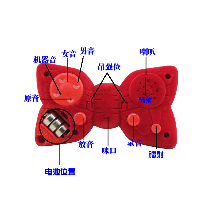 00元】包邮特价:动漫周边 名侦探柯南 激光 蝴蝶型变声器 蝴蝶结 领结