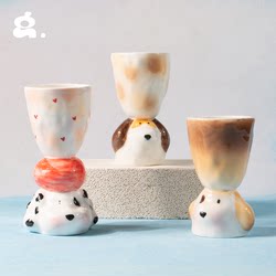 Congstudio Limited Edition Cute Puppy Cup Handmade Ceramic Cup Wine Glass Creative Girl Wedding Birthday Gift Congstudio Limited Edition Cute Puppy Cup Handmade Ceramic Cup Wine Glass Creative Girl Wedding Birthday Gift