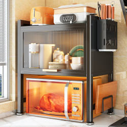 Kitchen microwave storage rack multi-layer dustproof storage rack Kitchen microwave storage rack multi-layer dustproof storage rack