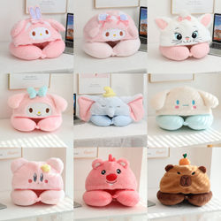 Cute Japanese cartoon animal hooded blackout pillow for car travel and sleeping artifact neck neck pillow U-shaped pillow Cute Japanese cartoon animal hooded blackout pillow for car travel and sleeping artifact neck neck pillow U-shaped pillow