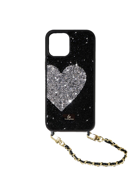 Shiny Rhinestone Diamond Bling Heart Luxury Girls 15, 14, 13, 12 iPhone Case