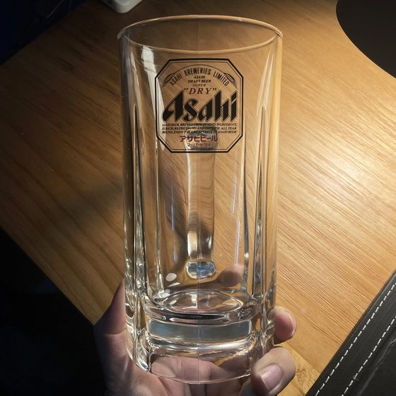Asahi BEER imported from Japan beer glass bar beer glass water cup with handle
Asahi BEER imported from Japan beer glass bar beer glass water cup with handle