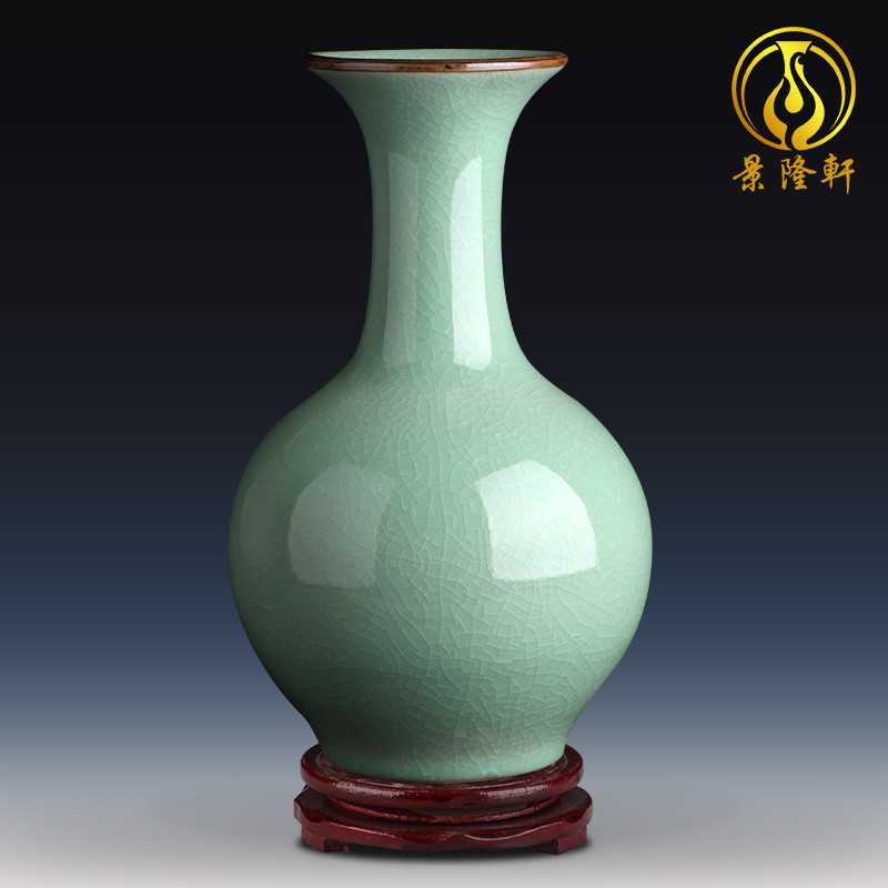 景徳鎮青磁花瓶 - 中国陶磁器の花の装飾