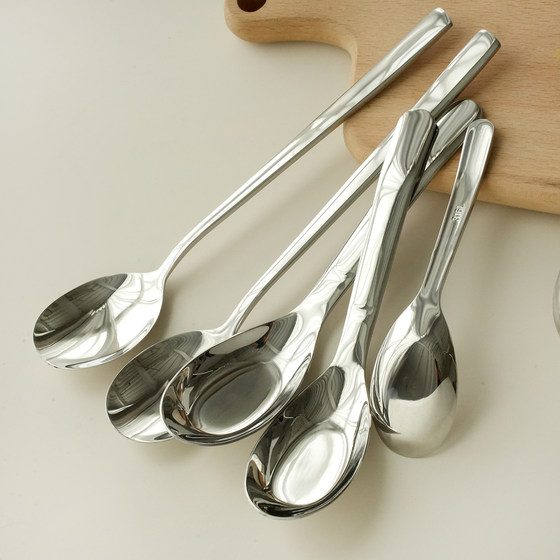 Food grade 316 stainless steel house spoon long -handle round spoon thickened tablet spoon spoon watermelon spoon Food grade 316 stainless steel house spoon long -handle round spoon thickened tablet spoon spoon watermelon spoon