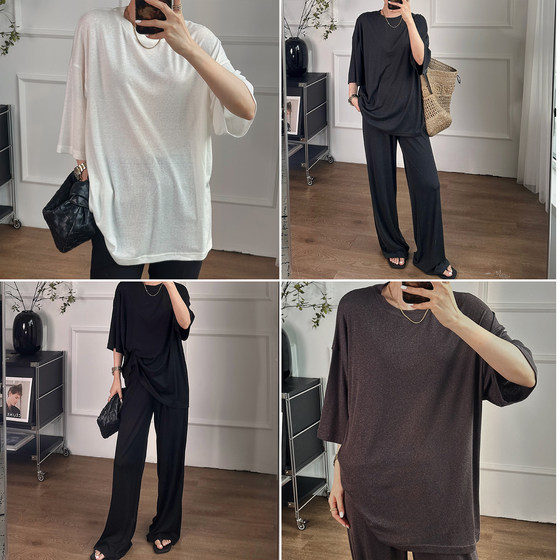 LangY summer new style Tennis linen thin loose round neck short-sleeved T-shirt casual slim trousers suit for women
LangY summer new style Tennis linen thin loose round neck short-sleeved T-shirt casual slim trousers suit for women