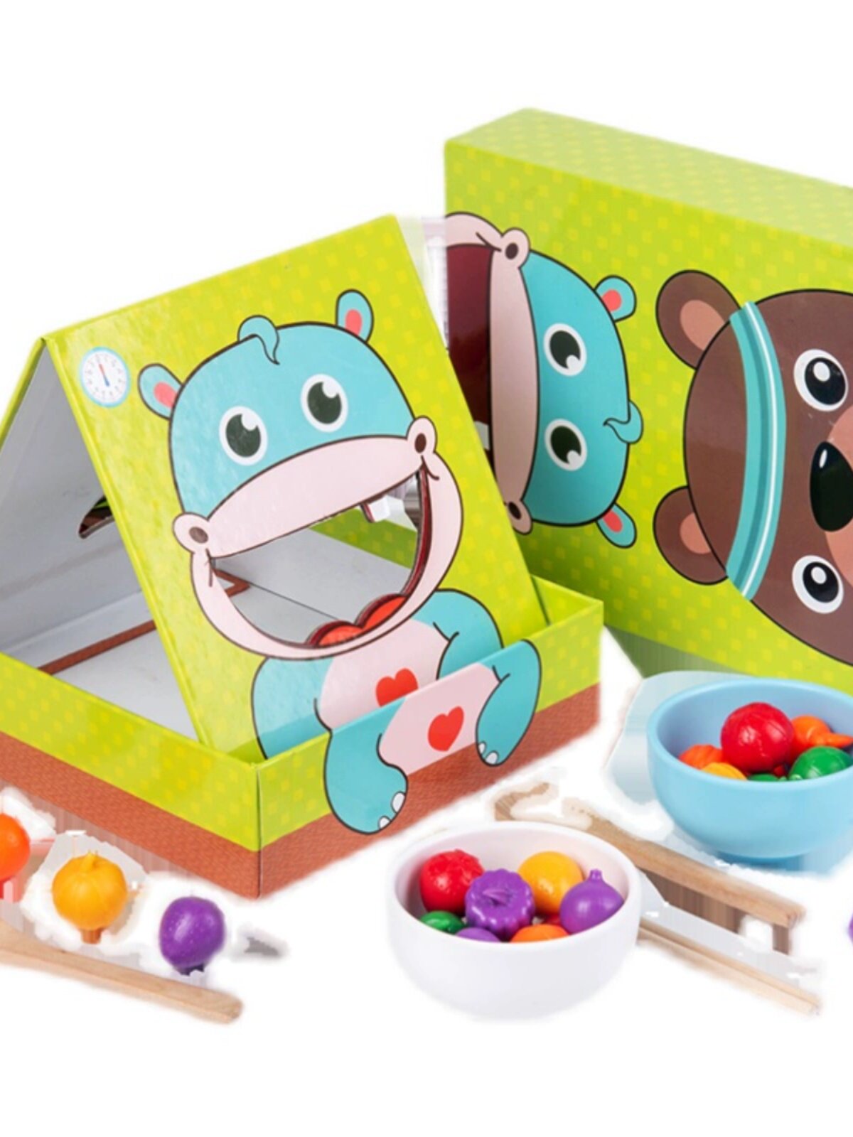 モンテッソーリ 木製 知育おもちゃ - スプーン & 箸 - 早期教育 - 3歳+