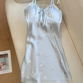 M2025 Butterfly Nightgown Women's Sexy Nightgown with Breast Pad 
M2025 Butterfly Nightgown Women's Sexy Nightgown with Breast Pad