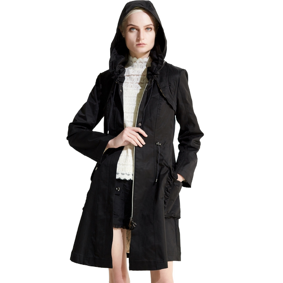 YUESPACE Spring and Autumn Women's Trench Coat Slim Hooded Mid-length British Fashion Zipper Slim Black
YUESPACE Spring and Autumn Women's Trench Coat Slim Hooded Mid-length British Fashion Zipper Slim Black