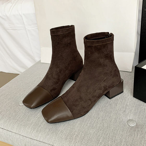 SEVEN LUNA domestic genuine 2023 autumn and winter splicing square toe thick heel stretch fashion boots for women SLDM33
SEVEN LUNA domestic genuine 2023 autumn and winter splicing square toe thick heel stretch fashion boots for women SLDM33