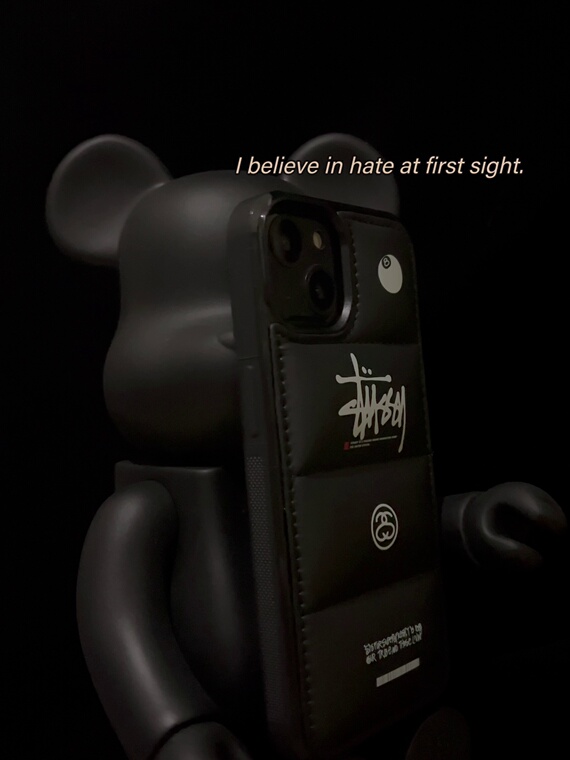 STUSSY Black 8 Drawing Illustration Puffy Puffer Down Jacket 15, 14, 13, 12, 11 iPhone Case