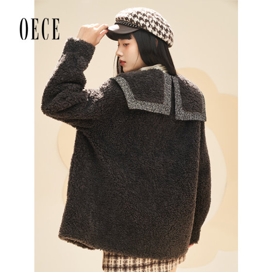 Oece lamb fur coat autumn and winter new mid-length fur coat women's temperament pellet fleece jacket Oece lamb fur coat autumn and winter new mid-length fur coat women's temperament pellet fleece jacket