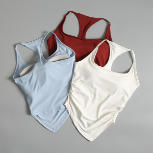 Integrated sports vest for women in autumn fixed cup running I-shaped back anti-shock gathering folded fitness bra outside wear 
Integrated sports vest for women in autumn fixed cup running I-shaped back anti-shock gathering folded fitness bra outside wear