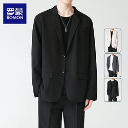 Romon High-End Suit Jacket for Men, Mature Style, Loose Casual Suit for Men, Autumn Formal Single Suit for Outerwear Romon High-End Suit Jacket for Men, Mature Style, Loose Casual Suit for Men, Autumn Formal Single Suit for Outerwear