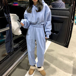 Korean casual loose hooded sweatshirt two-piece set Korean casual loose hooded sweatshirt two-piece set