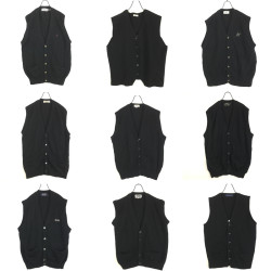Vintage original Japanese style retro literary black knitted vest college cardigan coat sweater MJ9 Vintage original Japanese style retro literary black knitted vest college cardigan coat sweater MJ9