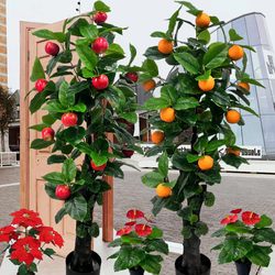 Simulated Fruit Tree Interior Decoration Orange Big Apple Large Potted Green Plant Floor-Standing Living Room Interior Decoration Fake Bonsai Simulated Fruit Tree Interior Decoration Orange Big Apple Large Potted Green Plant Floor-Standing Living Room Interior Decoration Fake Bonsai
