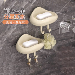 HOUYA double hook cream style wall-mounted soap dish 2 pieces HOUYA double hook cream style wall-mounted soap dish 2 pieces