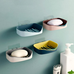 HOUYA double-layer wall-mounted soap dish 2 pieces HOUYA double-layer wall-mounted soap dish 2 pieces