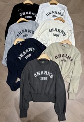 Fat mm casual lazy style short round neck sweatshirt with letters Fat mm casual lazy style short round neck sweatshirt with letters