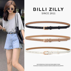 Women's Belt 2025 New Versatile Decorative Genuine Leather Thin Belt Black Accessory for Jeans, Coats, and Sweaters Women's Belt 2025 New Versatile Decorative Genuine Leather Thin Belt Black Accessory for Jeans, Coats, and Sweaters
