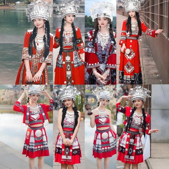 Miao costumes for women in Yunnan travel patted Miao village costumes new suit dance women's national style dressed performance costumes
Miao costumes for women in Yunnan travel patted Miao village costumes new suit dance women's national style dressed performance costumes