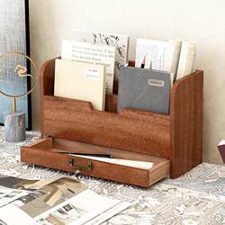 Zakka Storage Box Student Desk Stationery Books Office Desk Folder Planner Retro Wooden Shelf Zakka Storage Box Student Desk Stationery Books Office Desk Folder Planner Retro Wooden Shelf