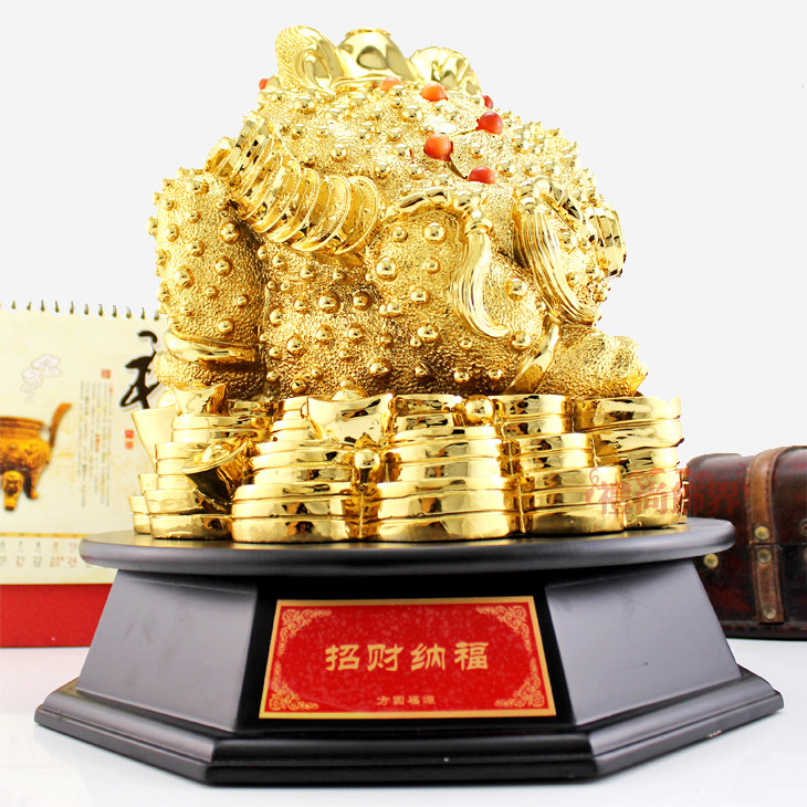 开光三足招财金蟾摆件大号 开业乔迁创意工艺礼品金禅
