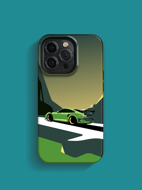 New Super Car Motorsport Illustration Double Layer Protection 15, 14, 13, 12 iPhone Case