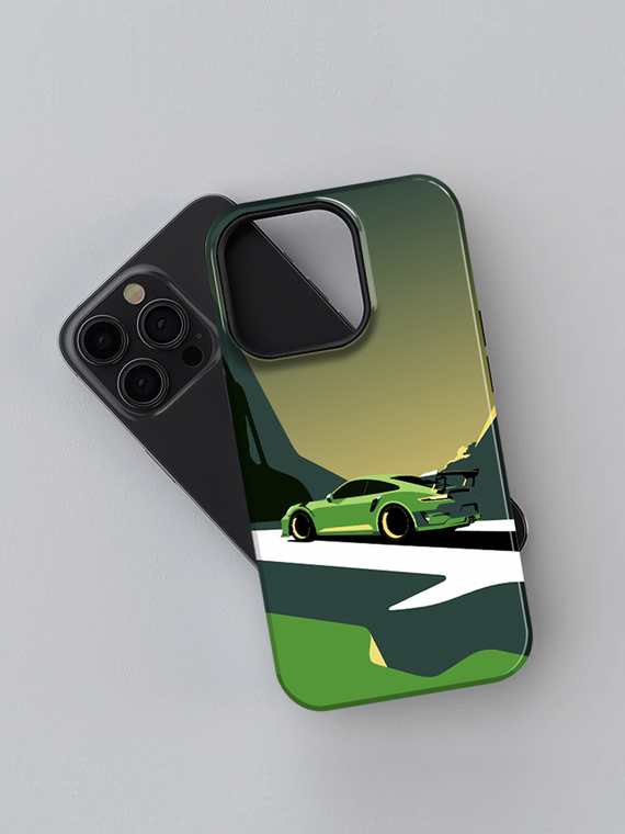 New Super Car Motorsport Illustration Double Layer Protection 15, 14, 13, 12 iPhone Case
