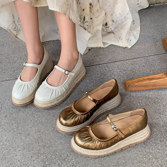 Single shoe genuine leather 2025 one-line buckle lazy hollow skirt wedge single shoe Mary Zhen fisherman shoes
Single shoe genuine leather 2025 one-line buckle lazy hollow skirt wedge single shoe Mary Zhen fisherman shoes
