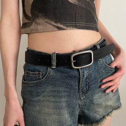 Simple and Versatile Belt for Women, Korean Style, Slimming, Waist-Cinching, Suitable for Jeans, Decorative, Hong Kong Style, Retro, High-End Feel, Leather Belt Simple and Versatile Belt for Women, Korean Style, Slimming, Waist-Cinching, Suitable for Jeans, Decorative, Hong Kong Style, Retro, High-End Feel, Leather Belt
