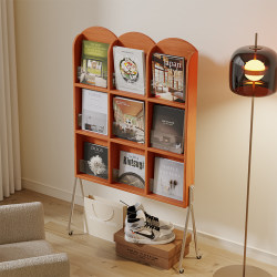 Retro Solid Wood Magazine Rack Small Apartment Living Room Balcony Reading Display Rack French Simple Newspaper Storage Rack Bookshelf Retro Solid Wood Magazine Rack Small Apartment Living Room Balcony Reading Display Rack French Simple Newspaper Storage Rack Bookshelf