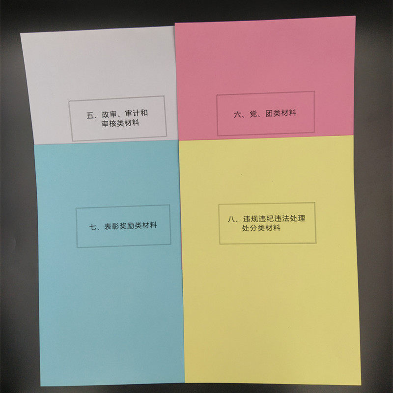 분류지, 간지, 색인지, 80G 페이징지 등 10개 카테고리 풀컬러 A4 간부 인사 파일 50세트 -