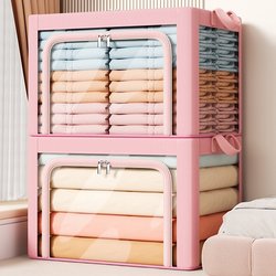 Clothes Storage Box Organizer, Large Capacity Wardrobe Storage for Clothes and Quilts, Transparent Foldable Storage Bag Clothes Storage Box Organizer, Large Capacity Wardrobe Storage for Clothes and Quilts, Transparent Foldable Storage Bag