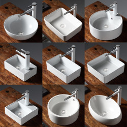 Small Countertop Washbasin, Single Basin, Mini Ceramic Bathroom Round Washbasin for Balcony, Small Household Washbasin, Small Size Small Countertop Washbasin, Single Basin, Mini Ceramic Bathroom Round Washbasin for Balcony, Small Household Washbasin, Small Size