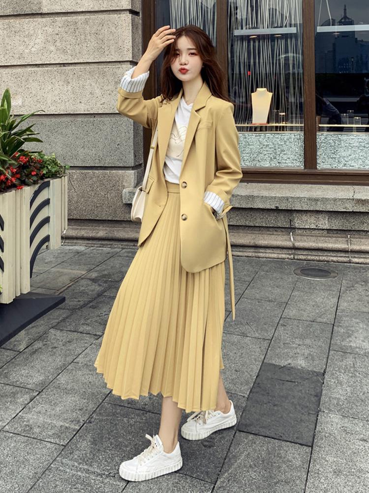 2020早春西装套装裙百褶裙 2020早春西装套装裙百褶裙