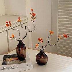 Medieval-Style Glass Vase Ornaments, Living Room Flower Arrangements, High-End Light Luxury Retro-Style Home Soft Furnishings Medieval-Style Glass Vase Ornaments, Living Room Flower Arrangements, High-End Light Luxury Retro-Style Home Soft Furnishings