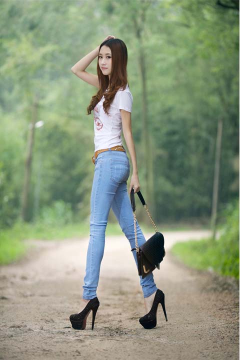 2014秋装浅色薄款弹力牛仔裤女修身显瘦女小脚裤女铅笔裤女长裤子